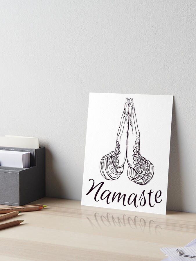 Namaste. Vector hand drawn symbol. Yoga Design Stock Vector