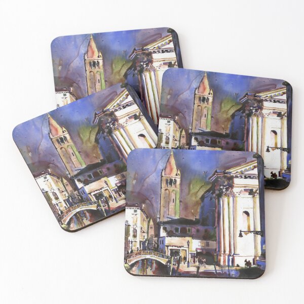 Item preview, Venice watercolor painting fine art print Italy.  Venice church art designed and sold by rfoxphoto.