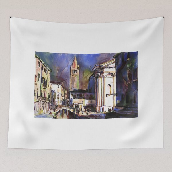 Item preview, Venice watercolor painting fine art print Italy.  Venice church art designed and sold by rfoxphoto.