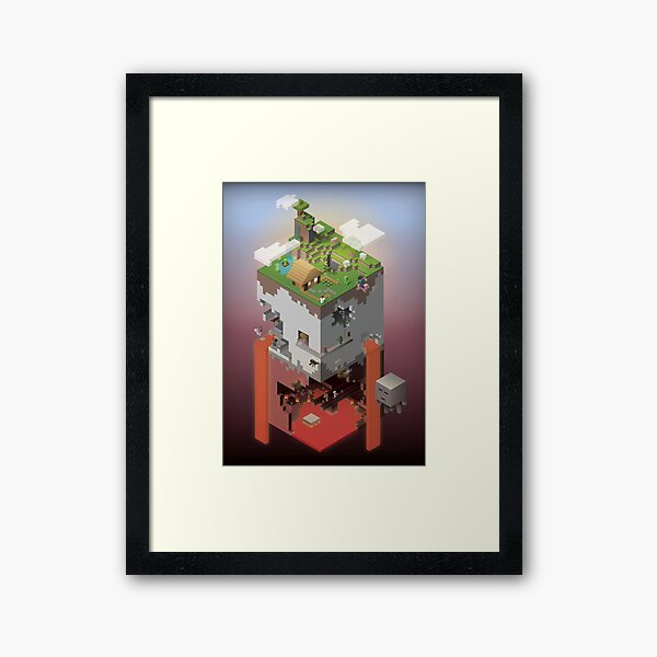 World of Blocks Framed Art Print