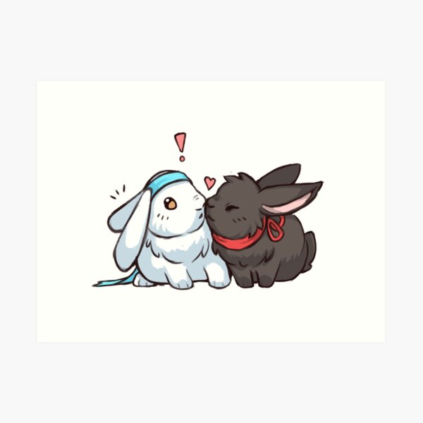 Conejitos Wangxian Lámina artística