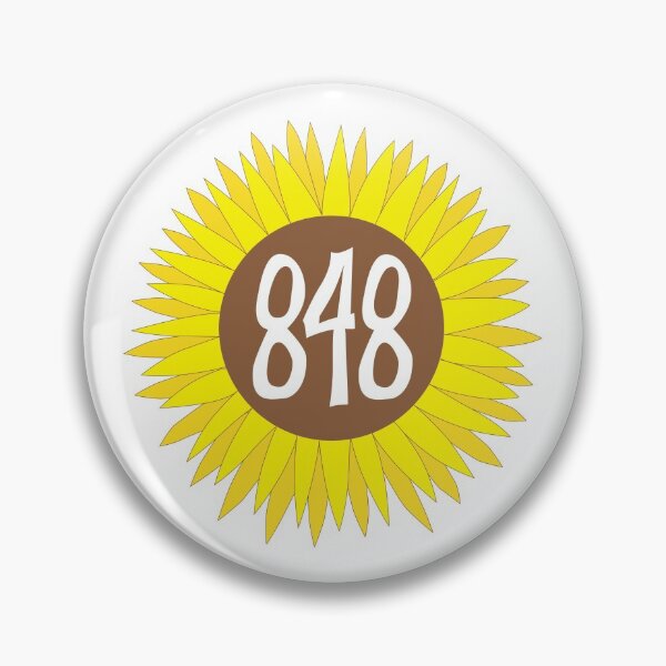 Item preview, Hand Drawn New Jersey Sunflower 848 Area Code designed and sold by itsrturn.