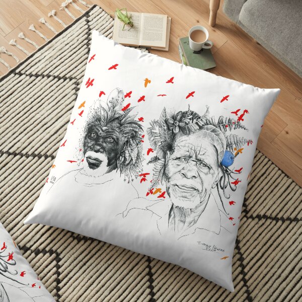 Sunmen with the Birds Floor Pillow