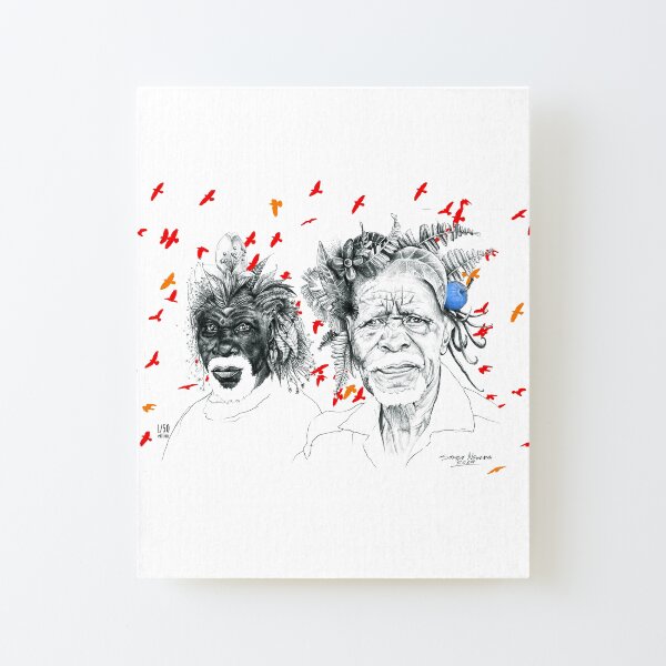 Sunmen with the Birds Canvas Mounted Print