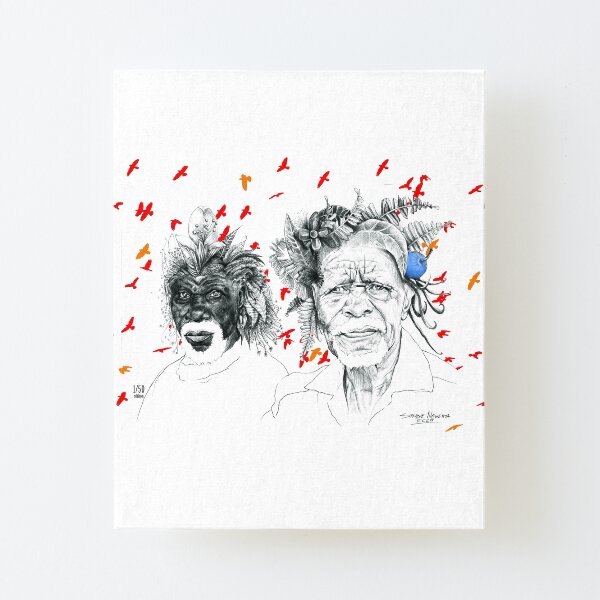 Sunmen with the Birds Canvas Mounted Print