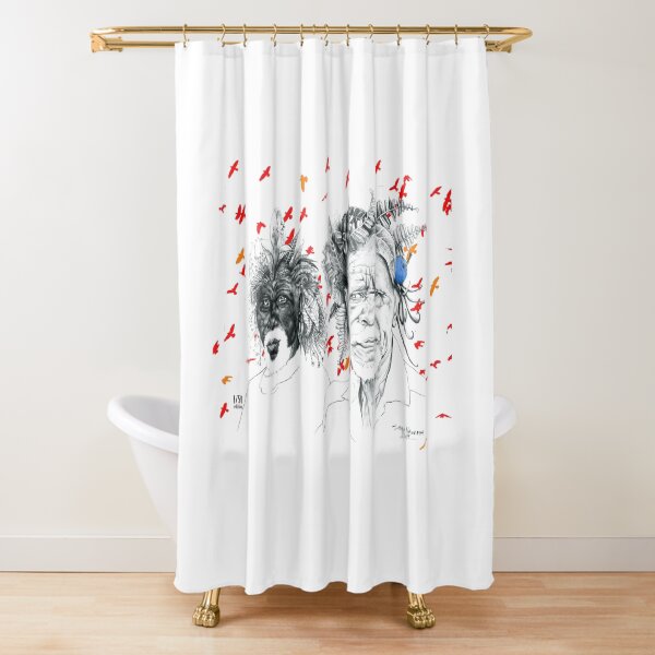 Sunmen with the Birds Shower Curtain