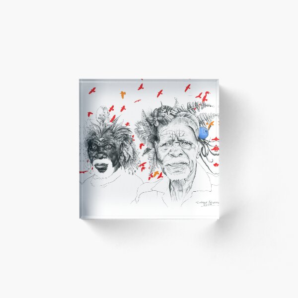 Sunmen with the Birds Acrylic Block