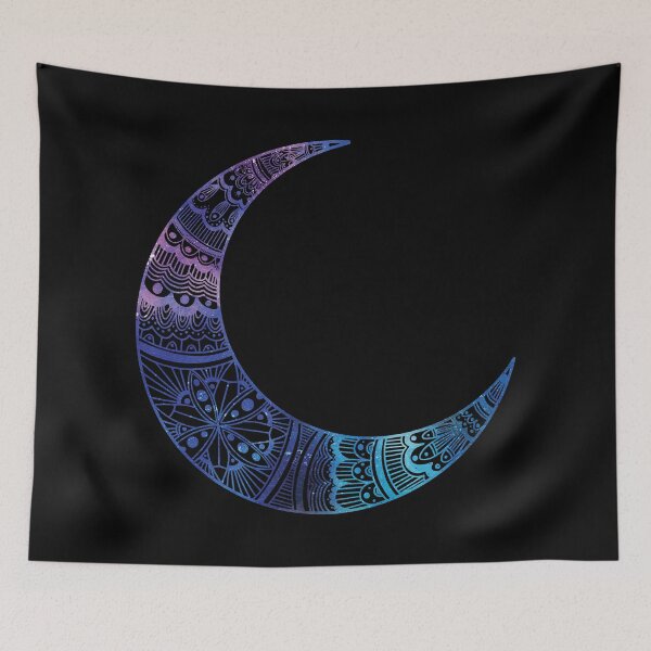 Item preview, Moon Celestial Mandala Watercolor Purple Blue designed and sold by SassAndHoney.