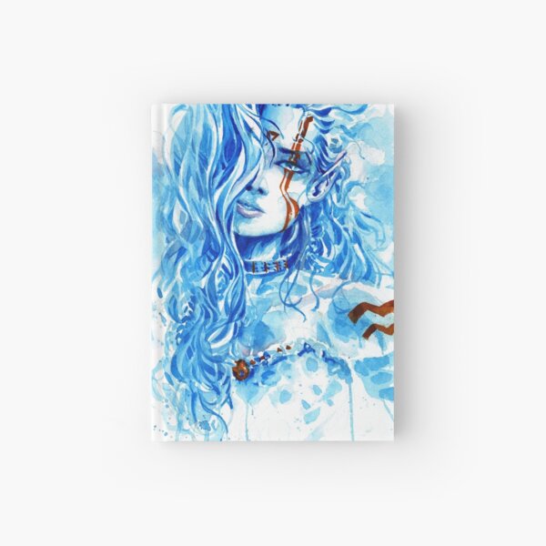 Azurian Elf - Watercolor Art by Tony Moy Hardcover Journal