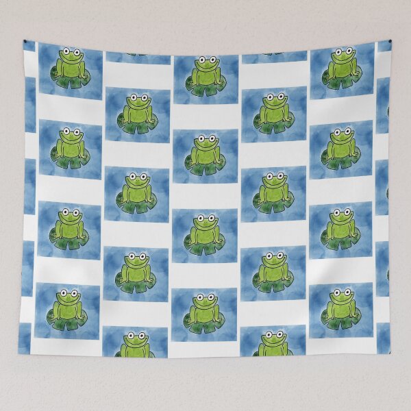 Item preview, Little green frog on a water rose leaf designed and sold by Zwuck.
