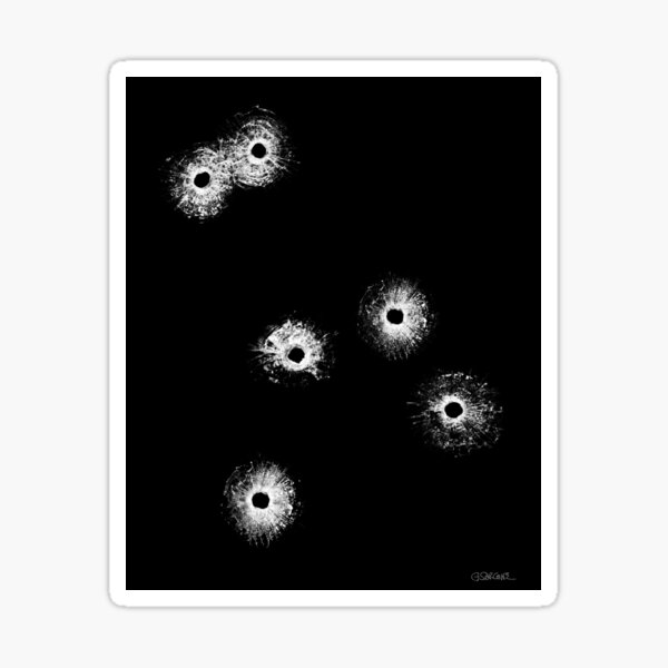 Bullet Holes Through Glass Sticker