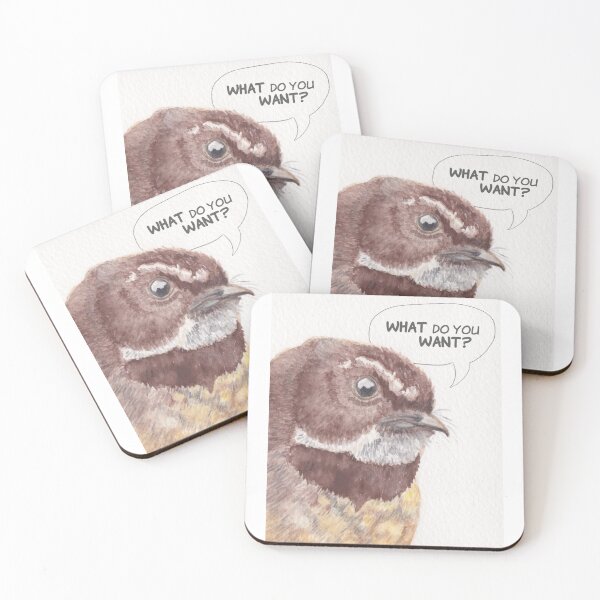 Item preview, What Do You Want? Angry Fantail. designed and sold by SquibbleDesign.
