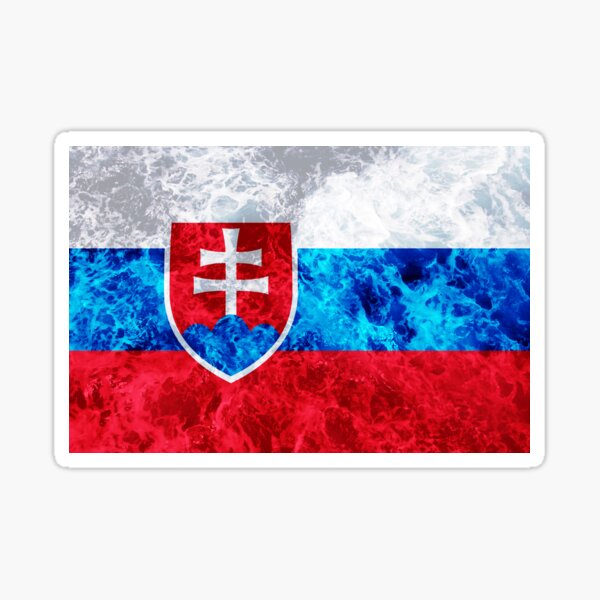 Flag of Slovakia - Ocean Waves Sticker