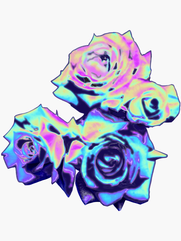 Thumbnail 3 of 3, Sticker, Iridescent Bouquet designed and sold by dinaaaaaah.