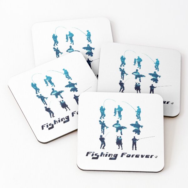 Item preview, Silhouettes of anglers with inscription Fishing forever designed and sold by Alexandra Kueny.