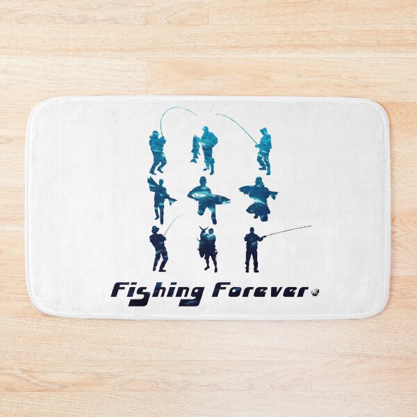 Item preview, Silhouettes of anglers with inscription Fishing forever designed and sold by Alexandra Kueny.