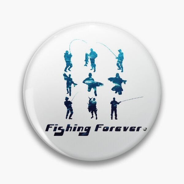 Item preview, Silhouettes of anglers with inscription Fishing forever designed and sold by Alexandra Kueny.