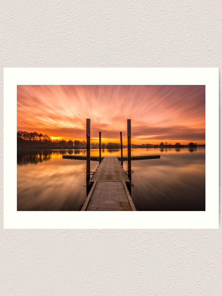 Alternate view of Sunrise at "Schulensmeer" in Lummen, Belgium Art Print