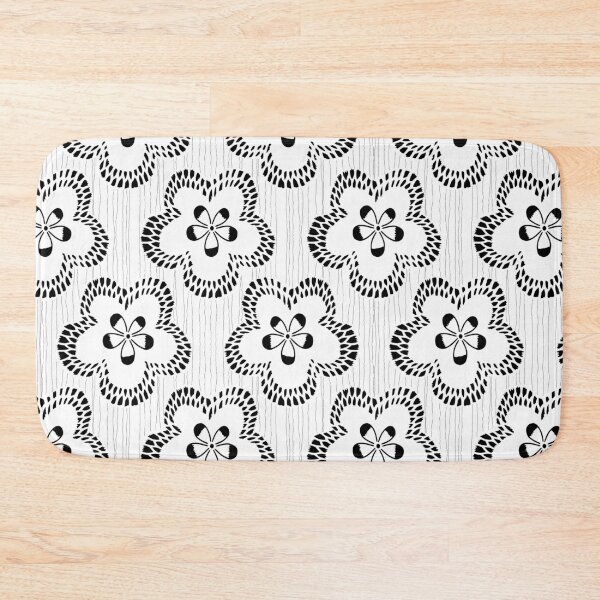Item preview, Japanese Style Flowers Black and White designed and sold by karwilberevivalcollection.