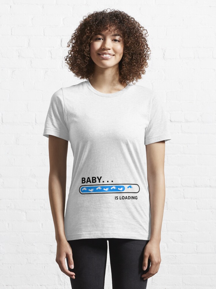 Baby loading, Funny Maternity Peeking Out Maternity T-shirt Essential T- Shirt for Sale by wabeen