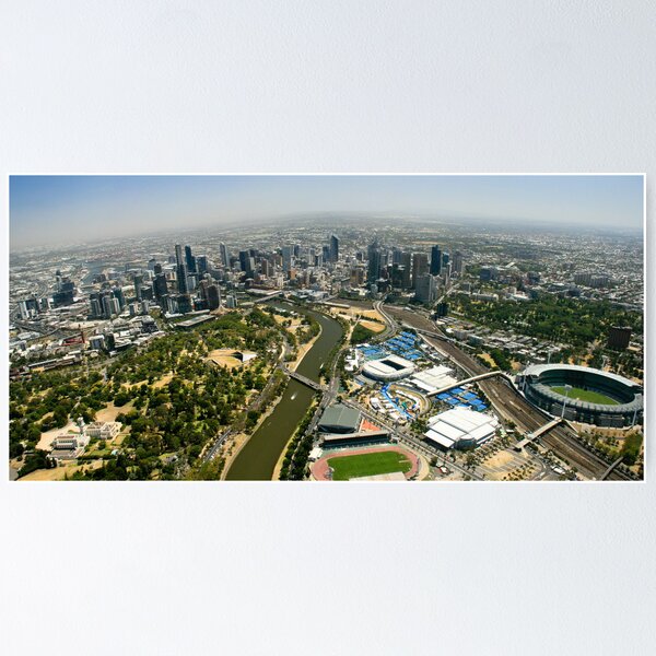Item preview, Melbourne Sports District Aerial designed and sold by Russell Charters.