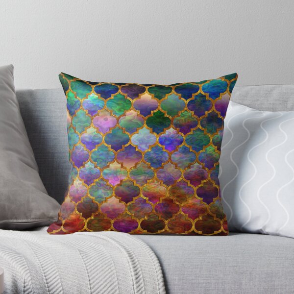 Arabic moroccan mosaic pattern Throw Pillow