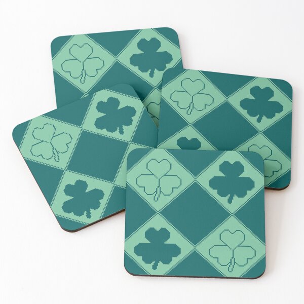 Item preview, Simple Argyle Shamrock Pixel Pattern designed and sold by potluck.