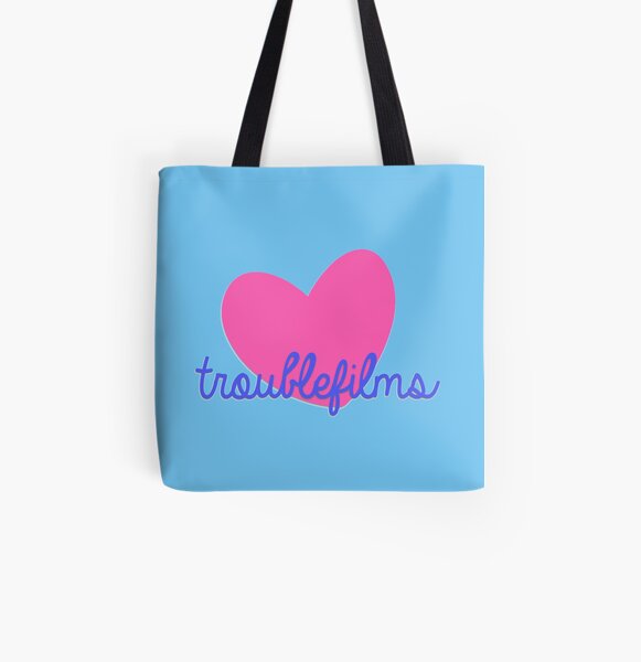 TROUBLEfilms Pink & Blue Logo All Over Print Tote Bag