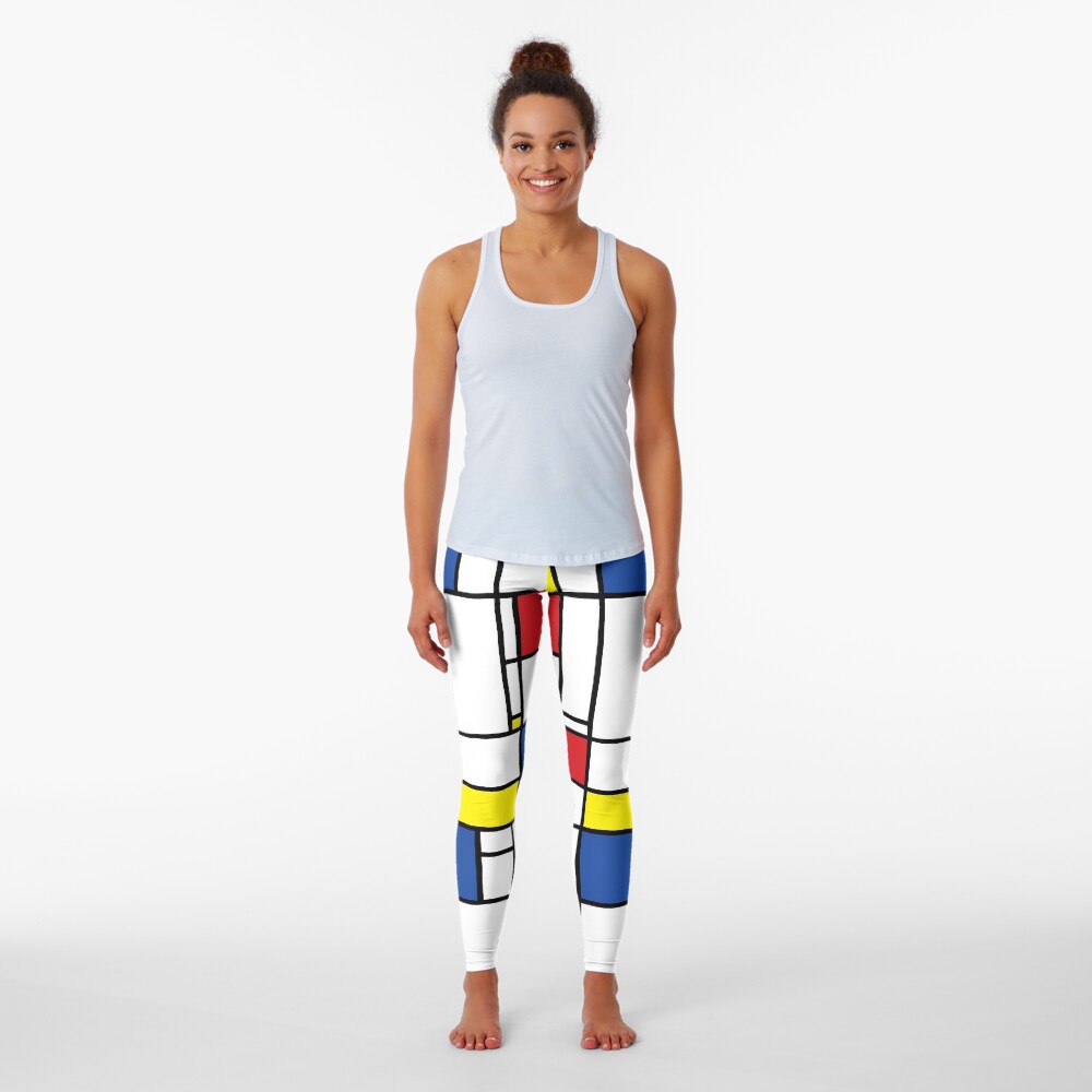 Mondrian Minimalist De Stijl Modern Art © fatfatin Leggings