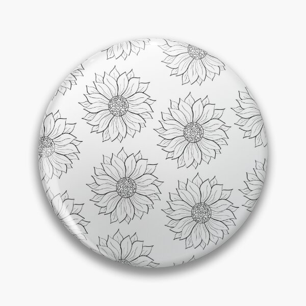Item preview, Sunflower Line Art Pattern On White designed and sold by FloWynn.