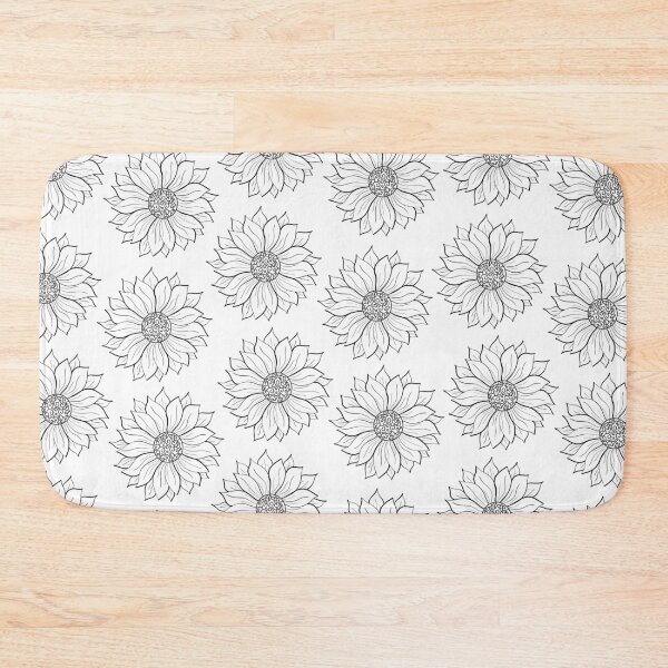 Item preview, Sunflower Line Art Pattern On White designed and sold by FloWynn.