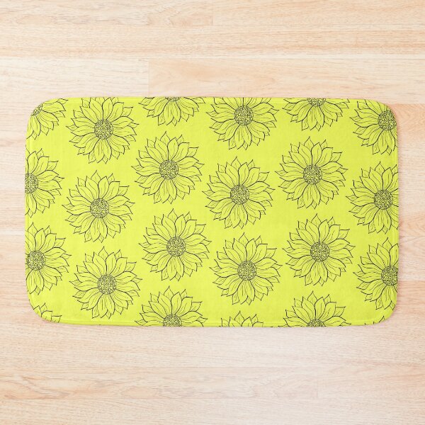 Item preview, Sunflower Line Art Pattern On Yellow designed and sold by FloWynn.