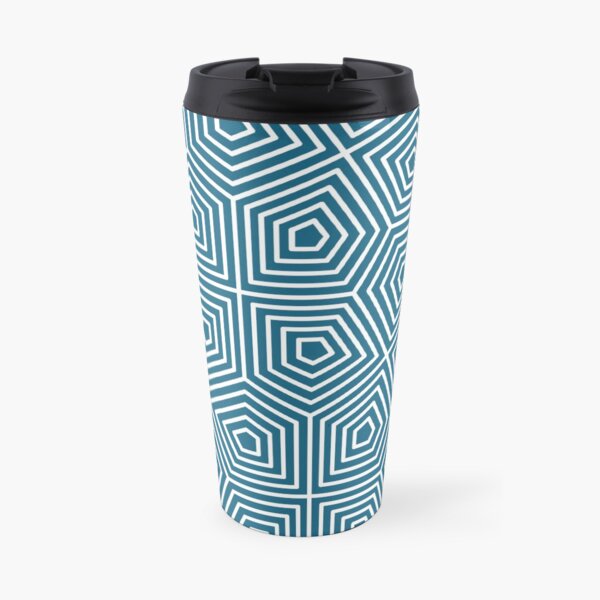 Cairo Pentagonal Tiling Blue White Travel Mug