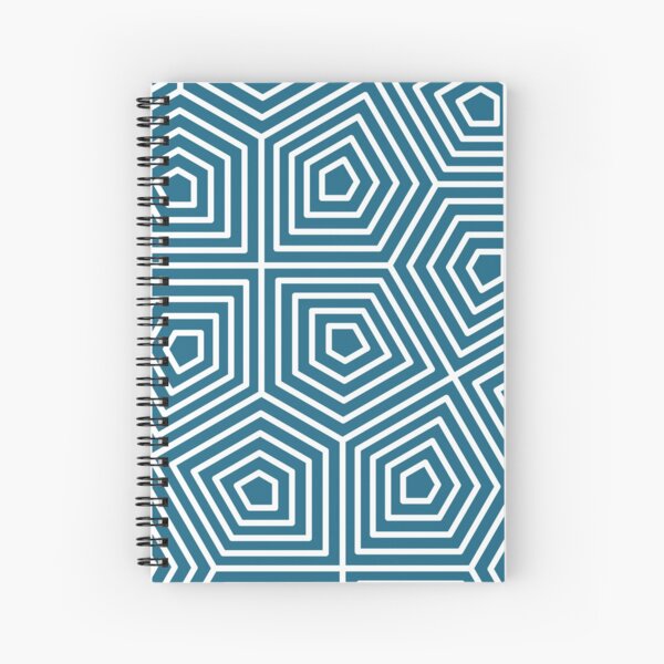 Cairo Pentagonal Tiling Blue White Spiral Notebook