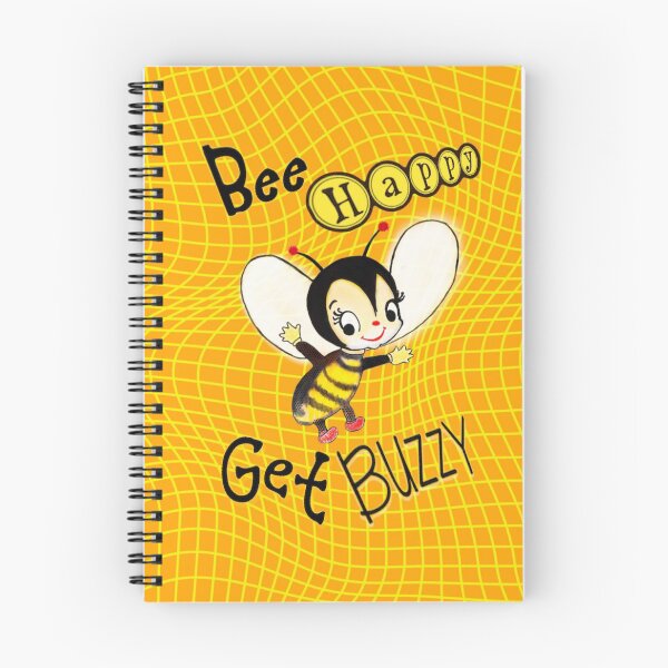Item preview, Spiral notebook Bee happy Get Buzzy designed and sold by CirqueBizerk.