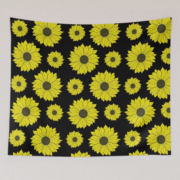 Item preview, Double Sunflower Pattern On Black designed and sold by FloWynn.