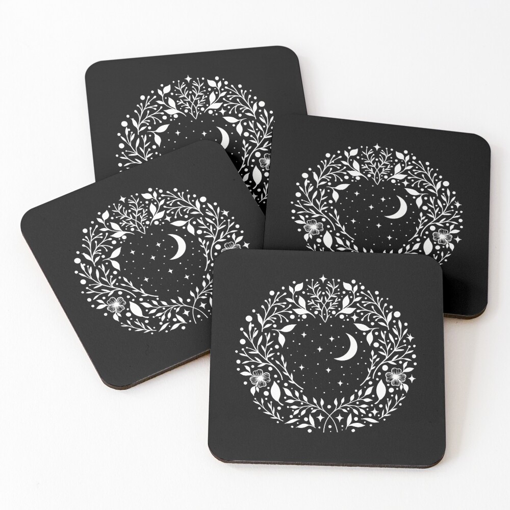 Night Garden Circle Coasters (Set of 4)