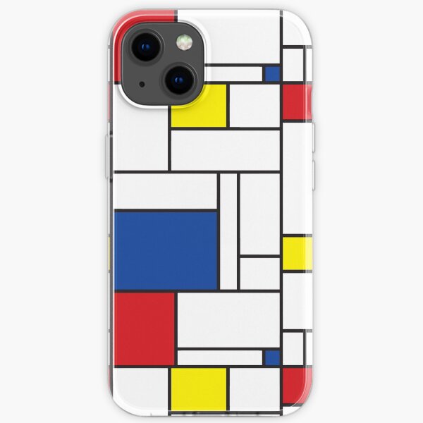 Mondrian Minimalist De Stijl Modern Art II © fatfatin Coque souple iPhone