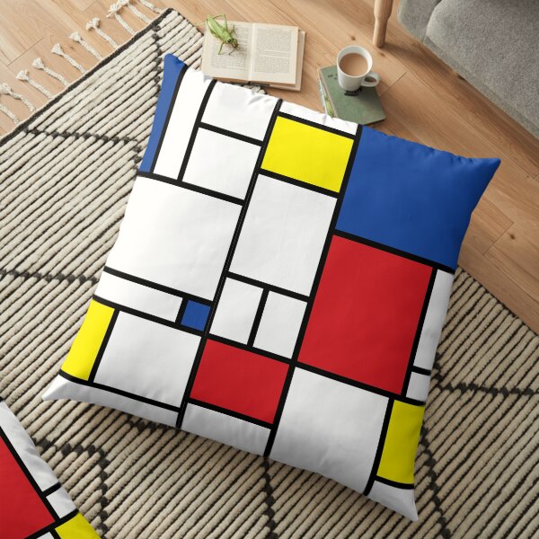Mondrian Minimalist De Stijl Modern Art II © fatfatin Floor Pillow