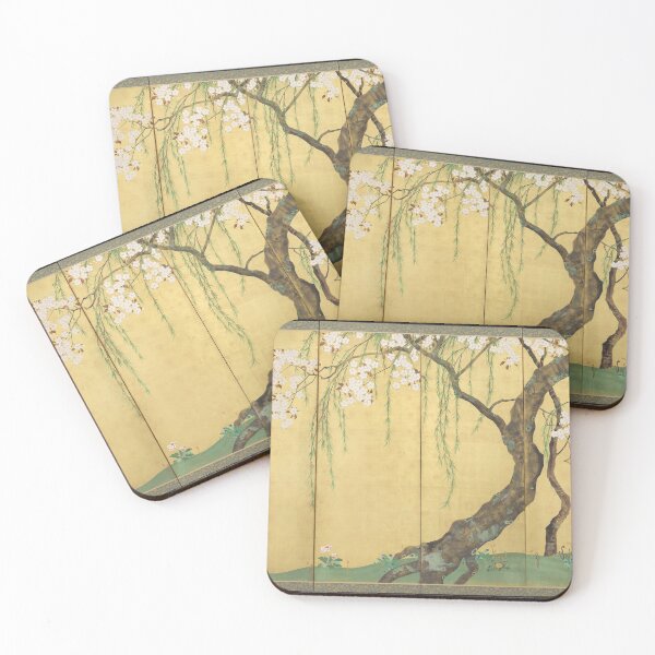 Item preview, 酒井抱一筆　「桜楓図屏風」 Cherry and Maple Trees No. 1 designed and sold by KisumiTees.
