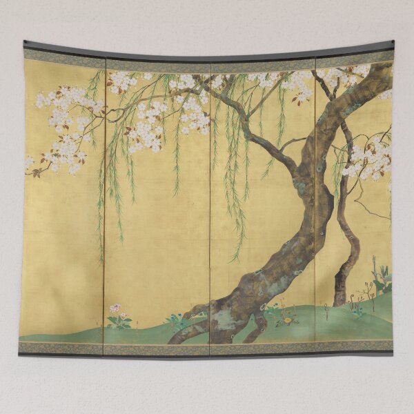 Item preview, 酒井抱一筆　「桜楓図屏風」 Cherry and Maple Trees No. 1 designed and sold by KisumiTees.