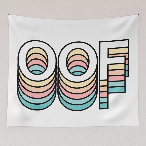 Item preview, OOF Pastel Retro Aesthetic Modern Typography designed and sold by Fashionmonger.