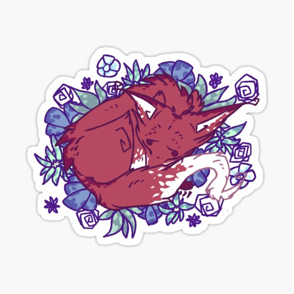 Flowerbed Fox Sticker