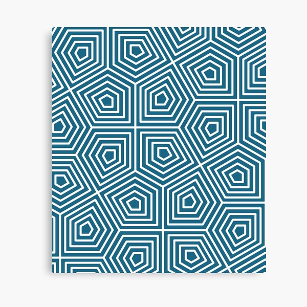 Cairo Pentagonal Tiling Blue White Canvas Print