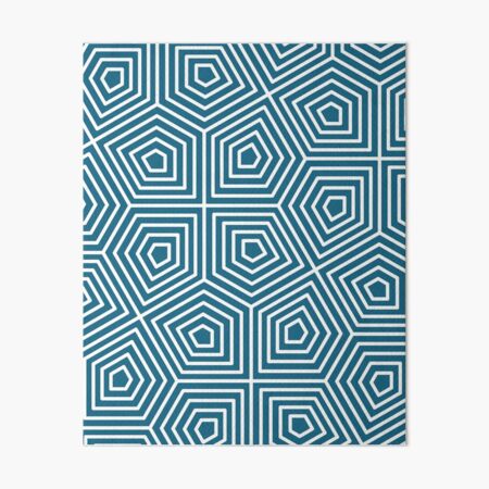 Cairo Pentagonal Tiling Blue White Art Board Print