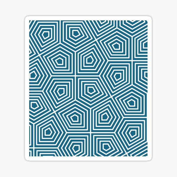 Cairo Pentagonal Tiling Blue White Sticker