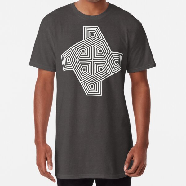 Cairo Pentagonal Tiling Blue White Long T-Shirt