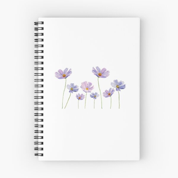 Item preview, hand painted purple cosmos flowers watercolor designed and sold by SelenePaintings .
