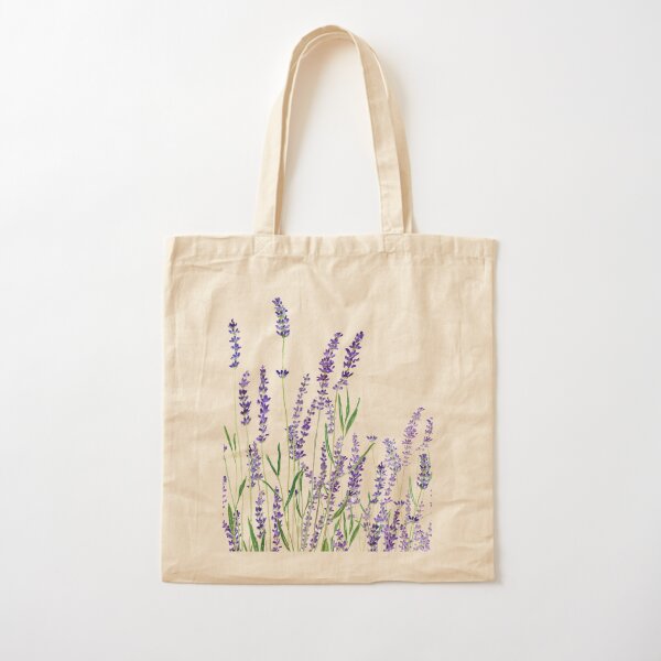 purple lavender horizontal watercolor Cotton Tote Bag