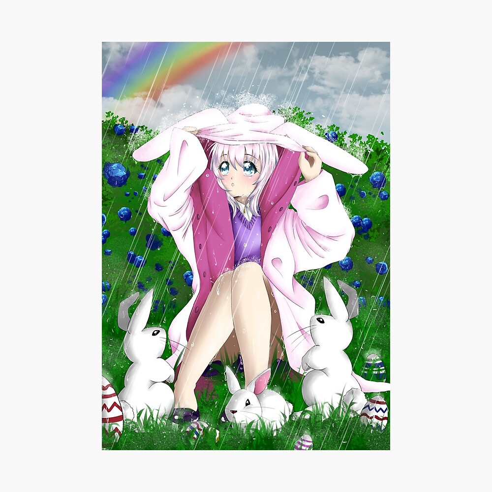 Easter Anime Manga Girl Poster By Mikasaart Redbubble